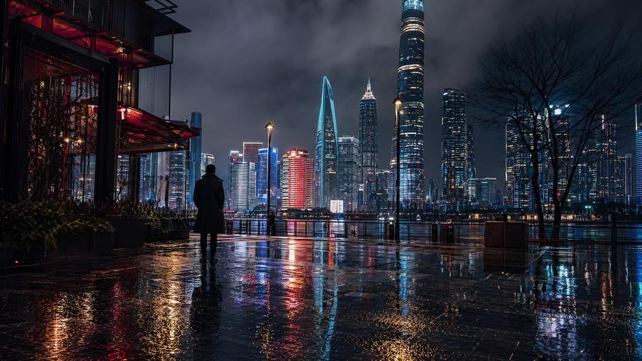 高清动漫城市夜景短视频拍摄视频教程